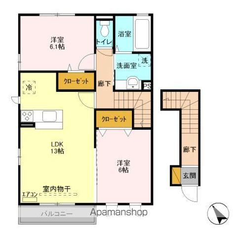 グラウクスC(2LDK/2階)の間取り写真