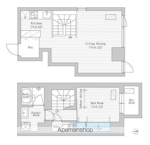 LA REINA ICHIGAYA KAGACHO(1LDK/1階)の間取り写真