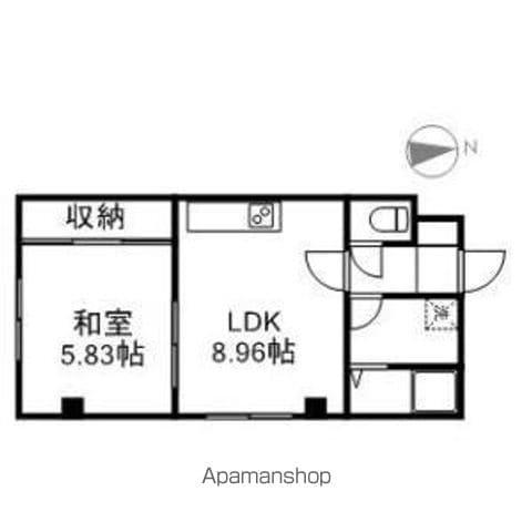 SKマンション(1DK/4階)の間取り写真