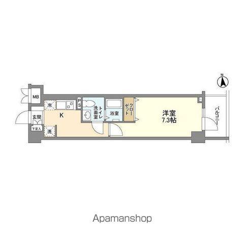 アジュールテラス中野新橋(1K/3階)の間取り写真