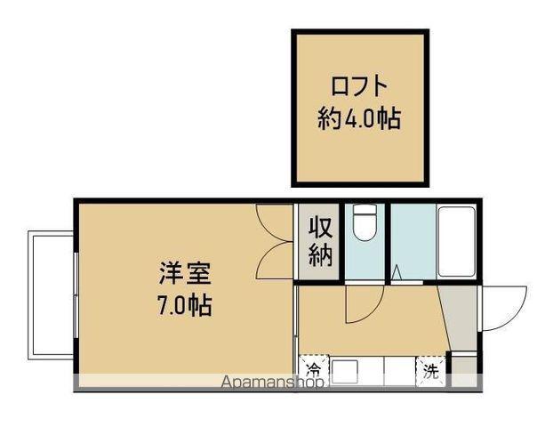 プリンスコートオークB棟(1K/2階)の間取り写真