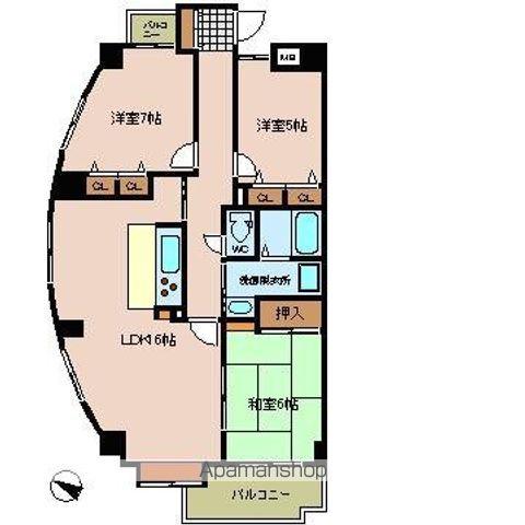 シーブリーズ東原弐番館(3LDK/11階)の間取り写真