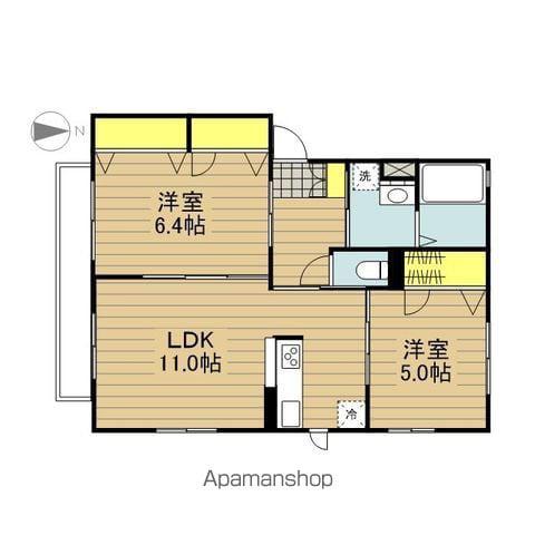 レイク・シャインⅡ(2LDK/1階)の間取り写真
