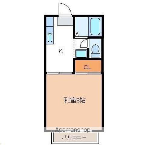 リバティ21(1K/2階)の間取り写真
