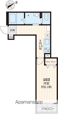 晴桜 セイラ(1K/1階)の間取り写真