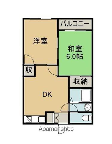 サンシャイン賀川(2DK/1階)の間取り写真