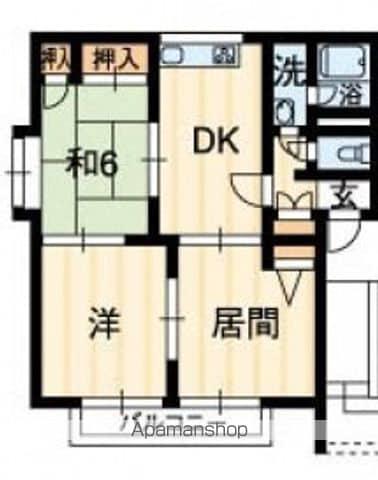 バルヴェール東雲 B棟(3DK/2階)の間取り写真