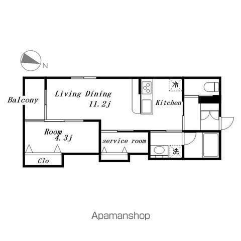 F-フラット西枇杷島(1SLDK/1階)の間取り写真