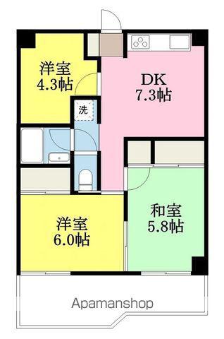 酒井ビル(3DK/3階)の間取り写真