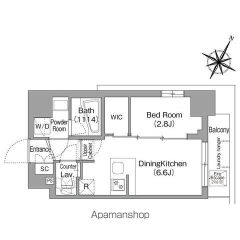 コンフォリア・リヴ新中野サウス(1DK/8階)の間取り写真