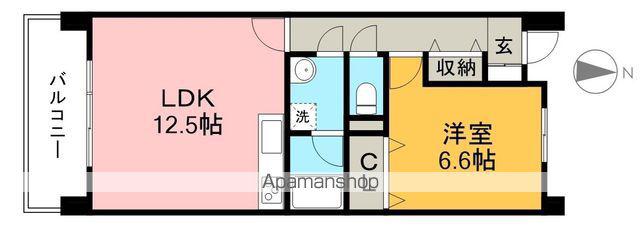 メゾンふだば(1LDK/1階)の間取り写真