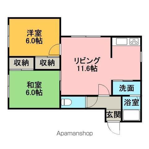 パレス石山(2LDK/2階)の間取り写真