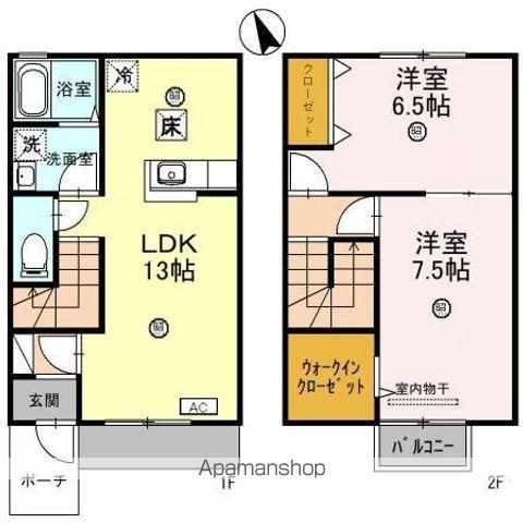 レストヴィラージュ B棟(2LDK)の間取り写真