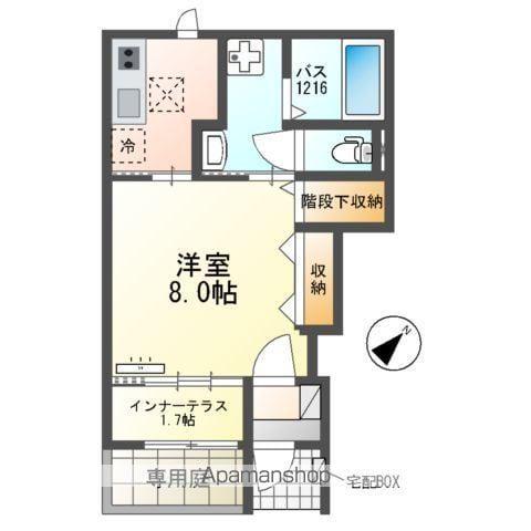 CASA FELICE 深川(1K/1階)の間取り写真