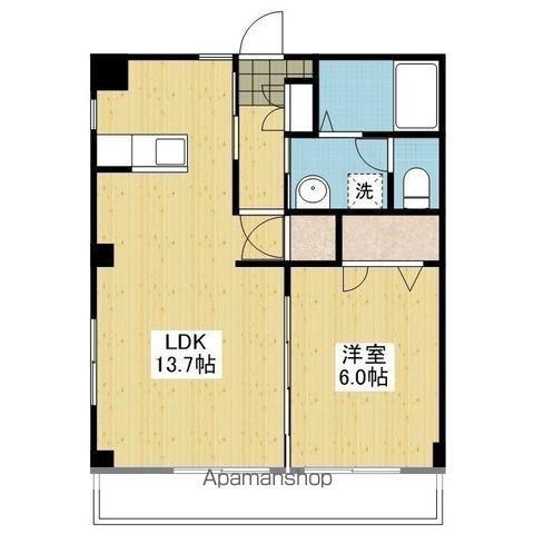 フォブール千都Ⅱ(1LDK/3階)の間取り写真