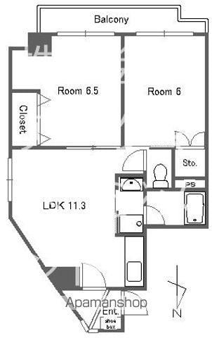ベルカーサカモチ(2LDK/3階)の間取り写真