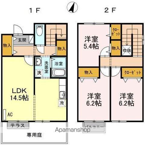 ユニフレックス西宝町(3LDK/1階)の間取り写真