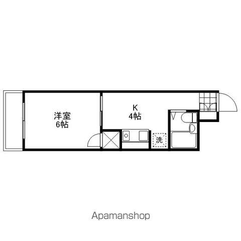 第1パークサイドマンション(1K/4階)の間取り写真