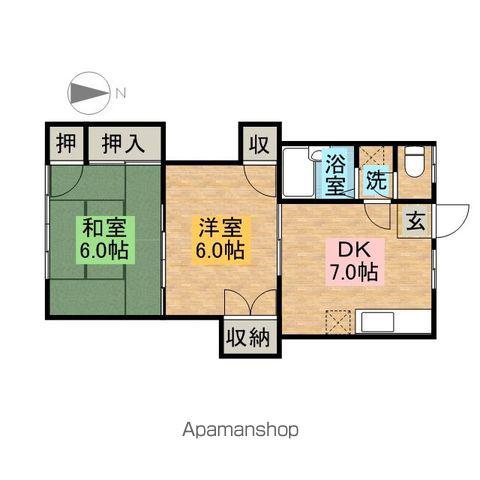 メゾン高野(2DK/1階)の間取り写真
