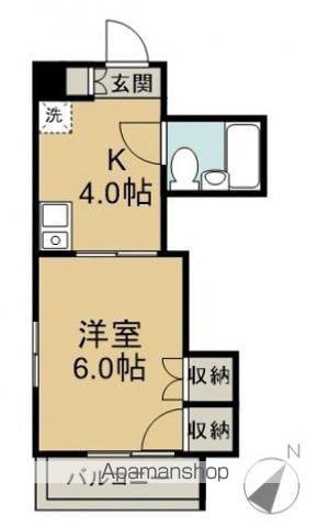 鯉松園ビル(1K/4階)の間取り写真