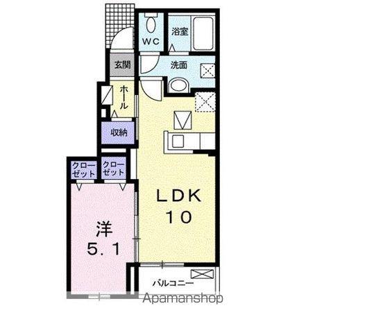 アヴォンリー上天神Ⅱ(1LDK/1階)の間取り写真