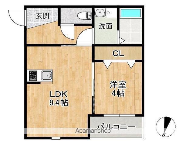 シェリール松ヶ丘(1LDK/3階)の間取り写真