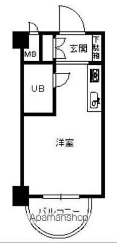 チサンマンション第2天神(ワンルーム/11階)の間取り写真