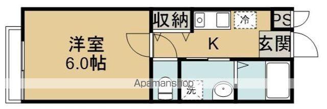 ピュアライフ坂戸(1K/2階)の間取り写真