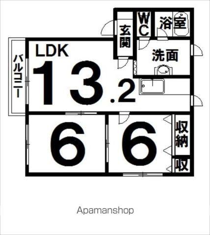 プリオール桜町(2LDK/2階)の間取り写真