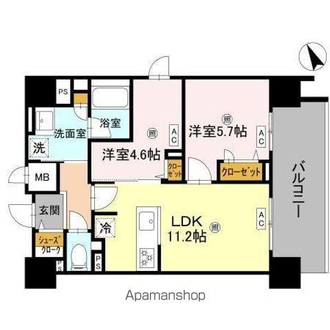 KSS ISOJI(2LDK/8階)の間取り写真