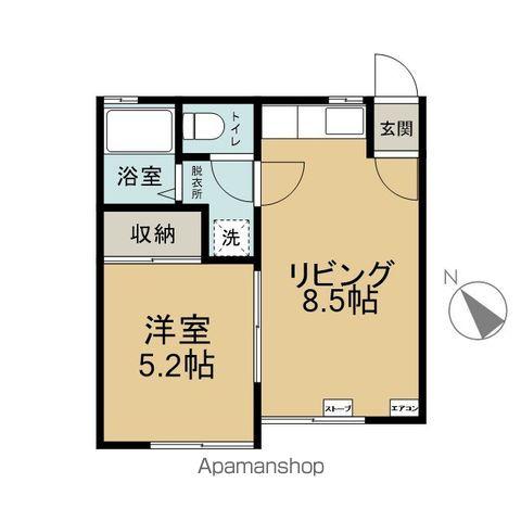 ウエストルムKE(1LDK/2階)の間取り写真