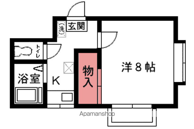 ファミールアベ B(1K/2階)の間取り写真