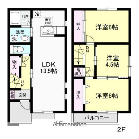 アンソレイエB(3LDK/2階)の間取り写真