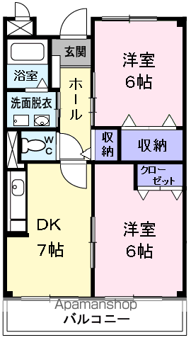 グリーンエクセル(2DK/2階)の間取り写真