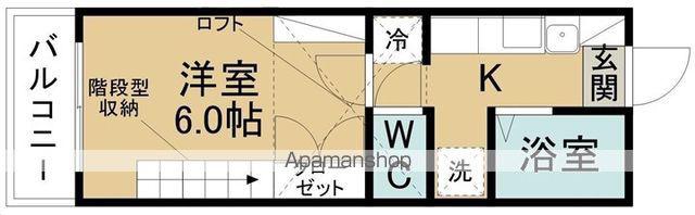 ベルトピア仙台8(1K/2階)の間取り写真