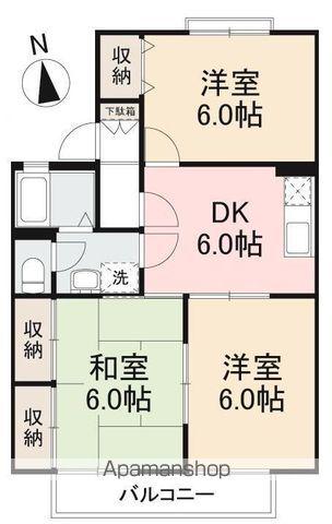 ロイヤルコート桜町 A・B・C・D棟(3DK/1階)の間取り写真