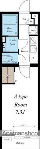 リブリ・ルームス幕張(1K/1階)の間取り写真