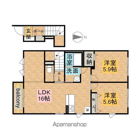 ブリージョⅡ(2LDK/2階)の間取り写真