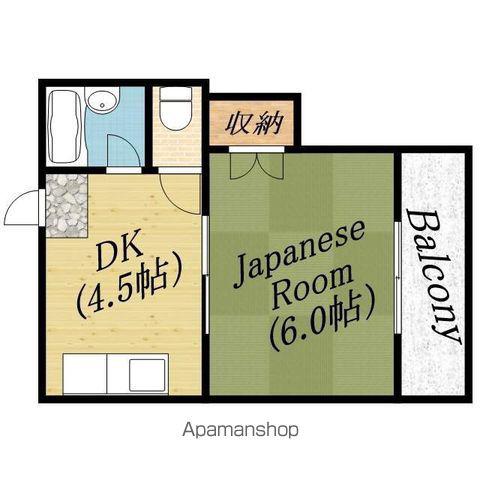 いすずハイツ(1DK/4階)の間取り写真