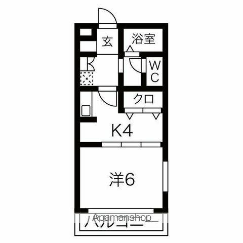 YOU PEACE BLDG Ⅲ(1K/2階)の間取り写真