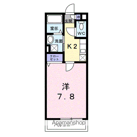 アザレア伊万里Ⅰ(1K/1階)の間取り写真