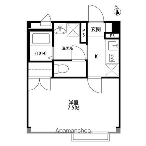 アンプルールフェールアミー2(1K/1階)の間取り写真