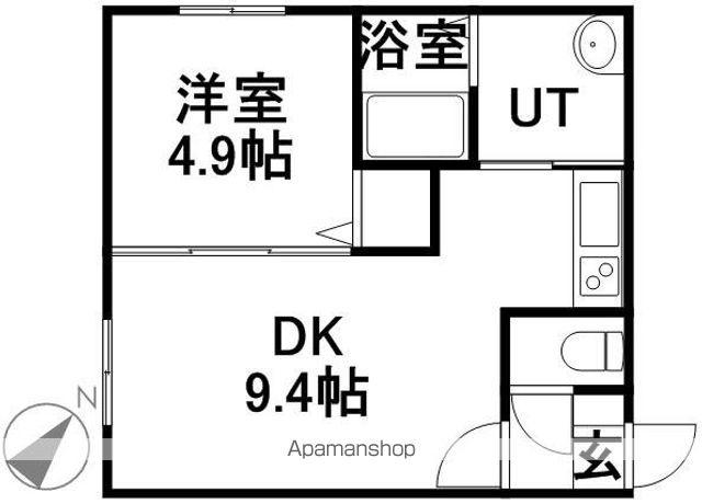 フリーデン(1DK/2階)の間取り写真