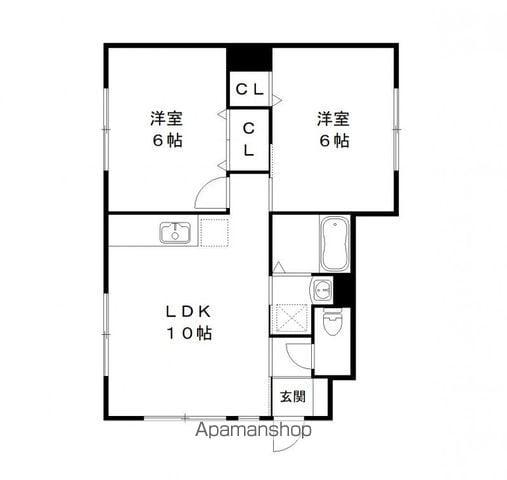 パティオ桜木(2LDK/1階)の間取り写真