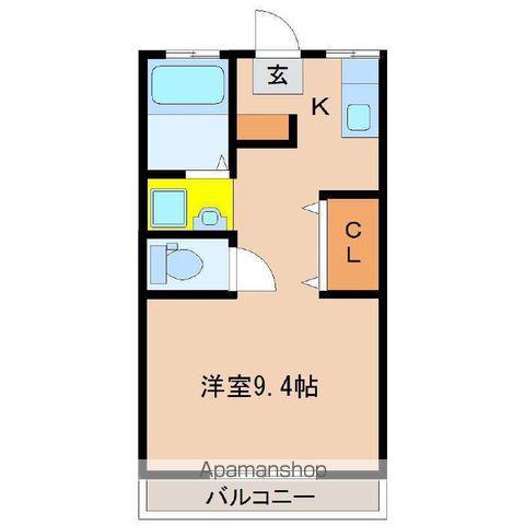 ヴェレッザ千草(1K/3階)の間取り写真
