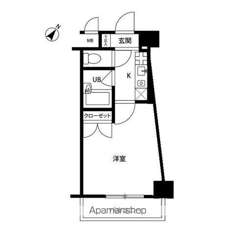 プレールカテリーナ代田橋(1K/1階)の間取り写真