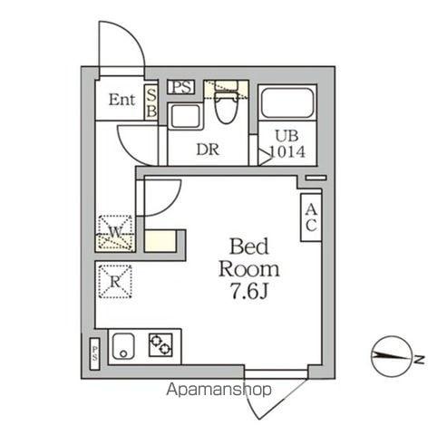 AGLAIA 新宿西落合(ワンルーム/1階)の間取り写真
