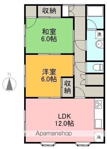 とさでん交通後免線 鹿児駅 徒歩20分 2階建 築24年(2LDK)の間取り写真