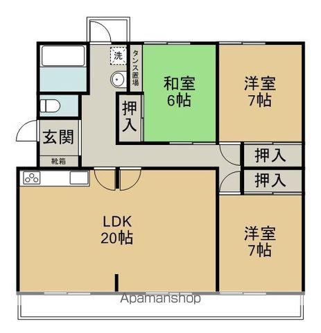 メゾネット一宮(3LDK/2階)の間取り写真