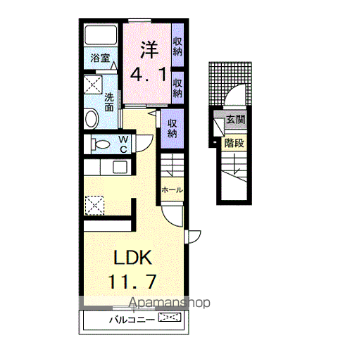 セントラル フローラ(1LDK/2階)の間取り写真